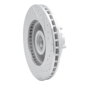 Dodge Ram 1500 Van Brake Rotor (1) - Front Left - R1 Concepts - Drilled & Slotted - Silver - 2003